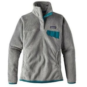 Patagonia Women's Re-Tool Snap-T Pullover Fleece grey/teal small